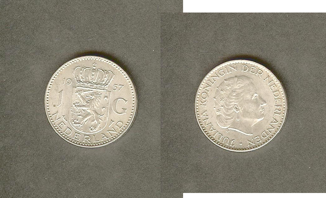 PAYS-BAS 1 Gulden Juliana 1957 SPL